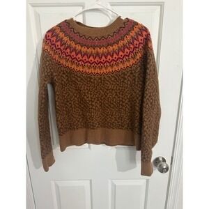 Brooks Brothers Brown and Orange Patterned Sweater